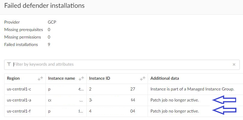Failed Defender Installations