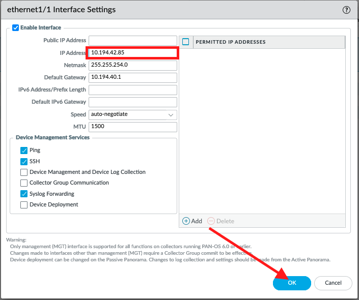 Actualizar la dirección IP.