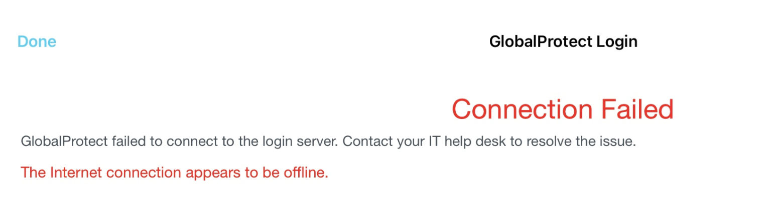The Internet connection appears to be offline