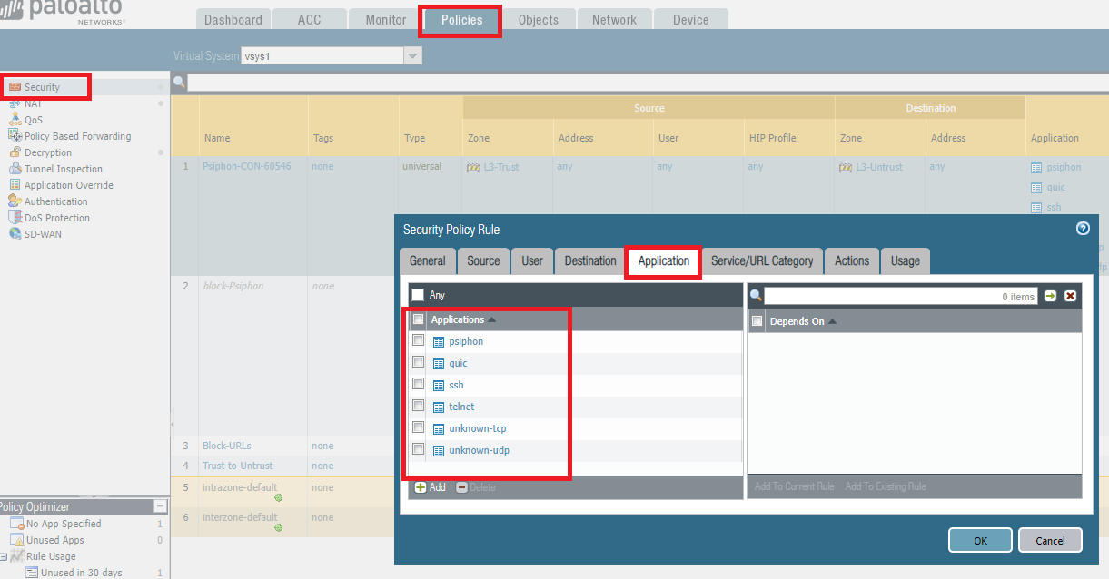 Psiphon-deny-sec-policy