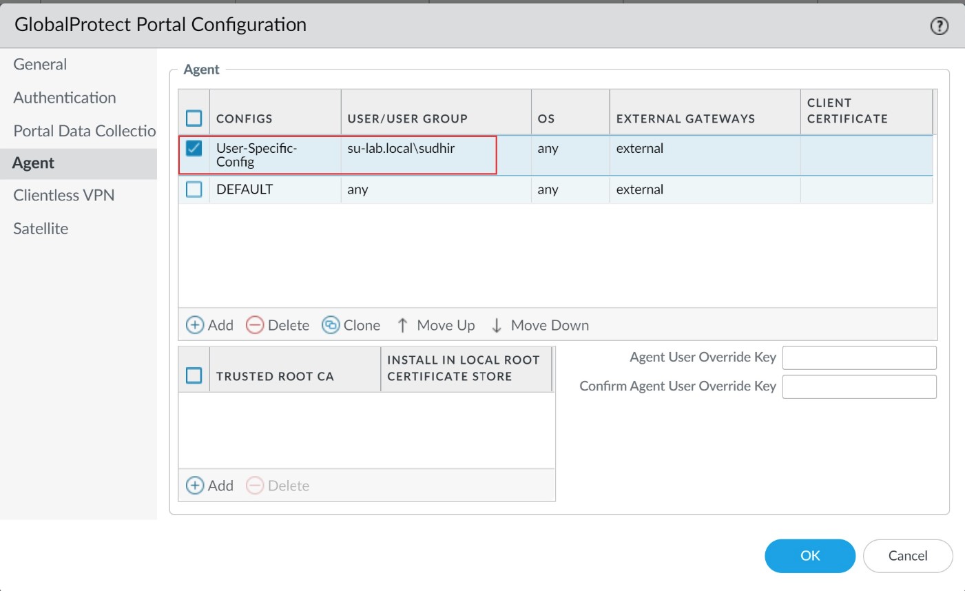 GlobalProtect Agent Config - Scenario2