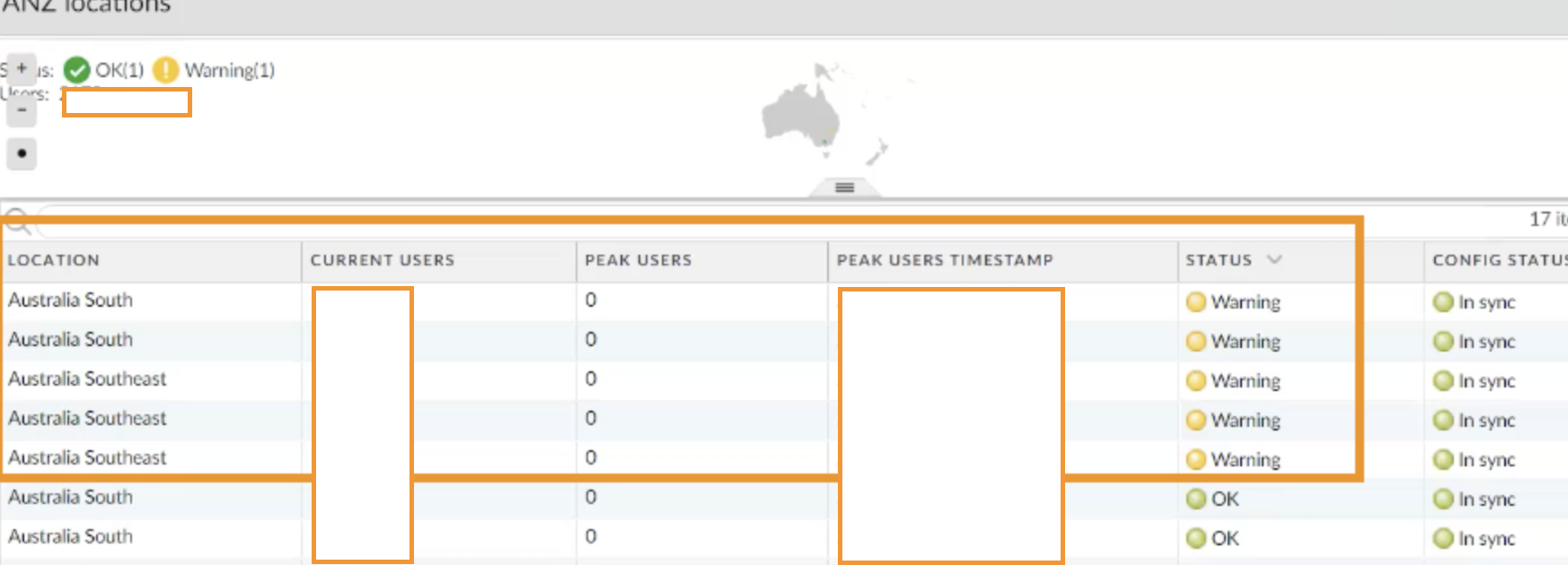 some locations show the problem and others don't