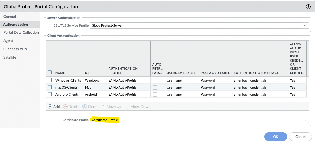 screenshot for client-cert auth only