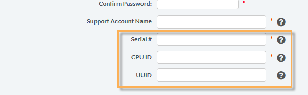 Screenshot of section for registering user-based VM-Series models
