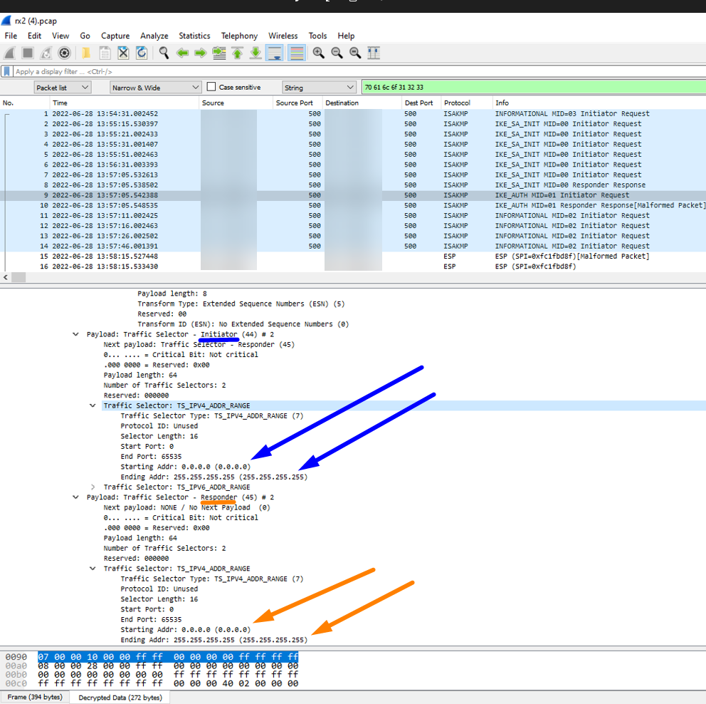 Showing Wireshark for Proxy IDs Phase 2 2