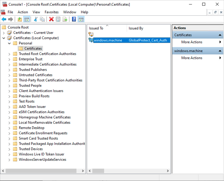 Windows Local Machine Store