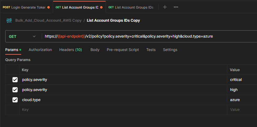 Set the filters as individual parameters in the API request