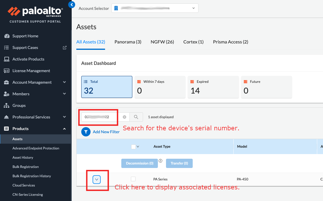 Expand license view.