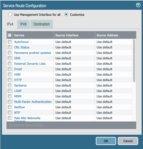 Customize the service routes