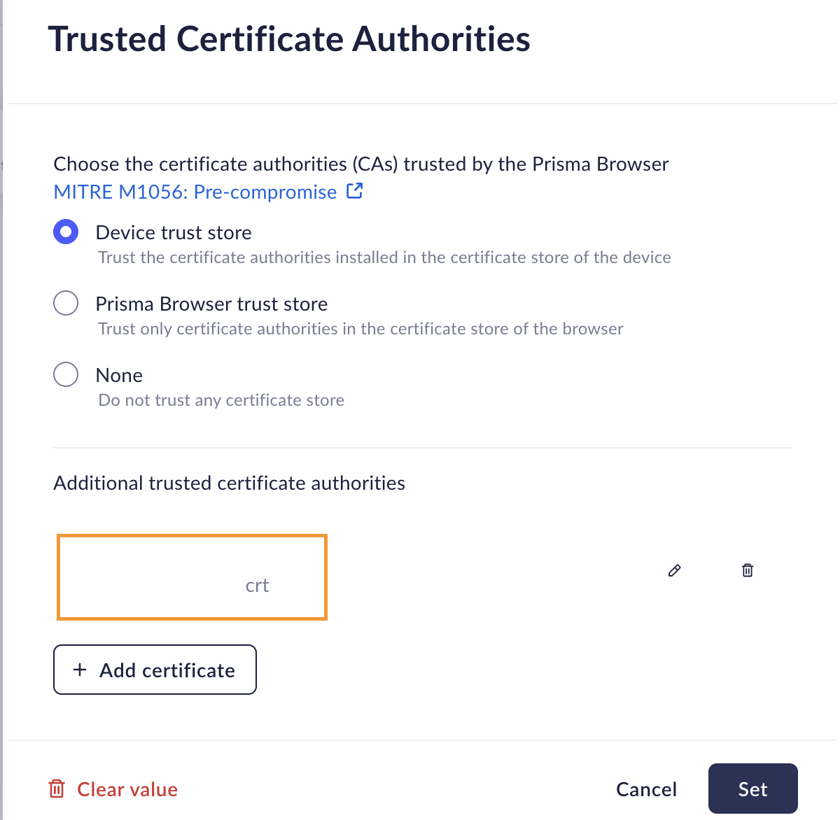 Add a CA cert