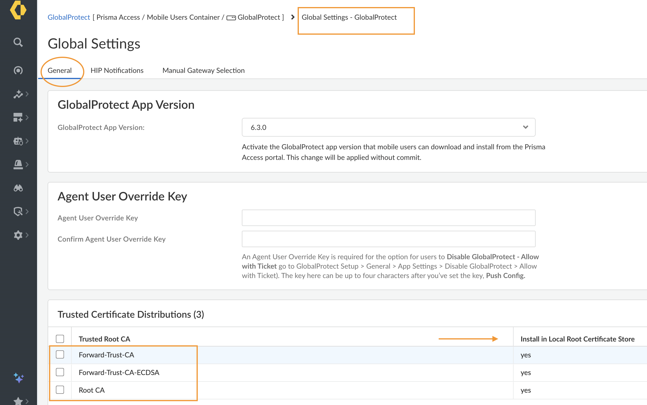 Trusted certificate distribution