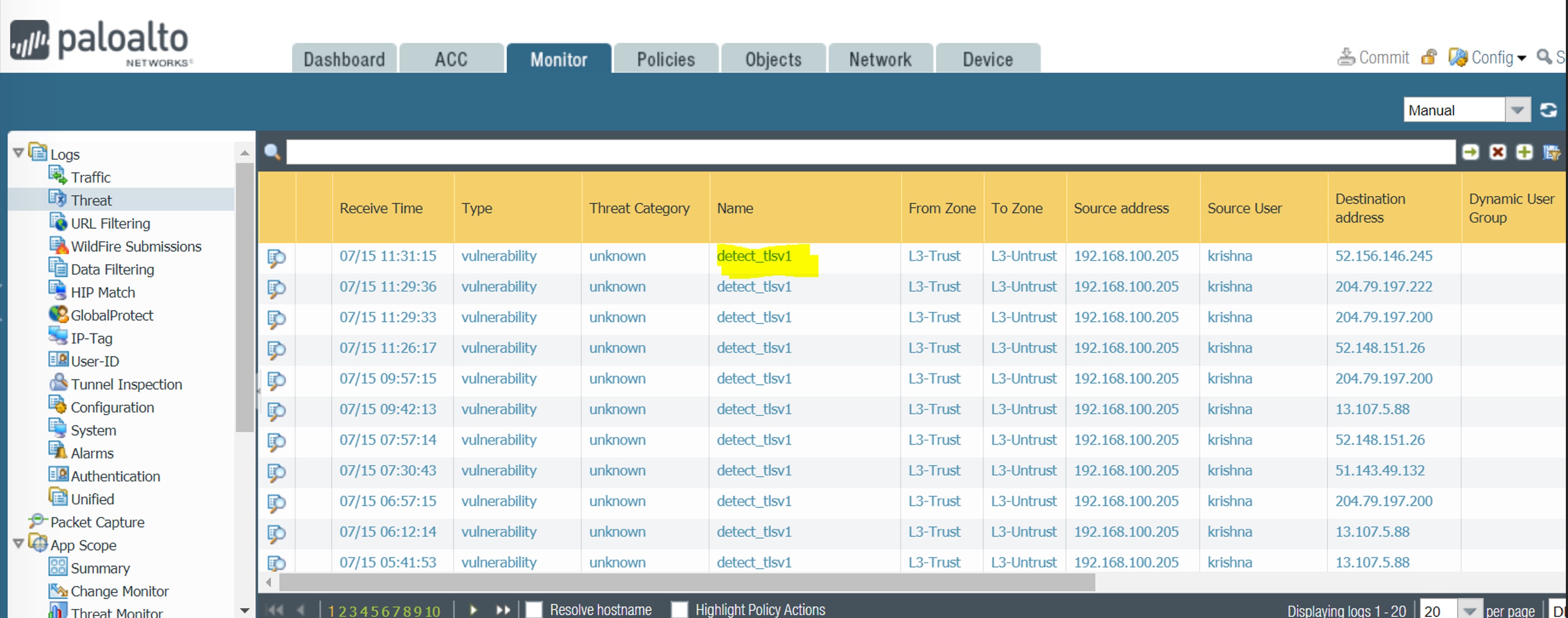 Vulnerability Logs
