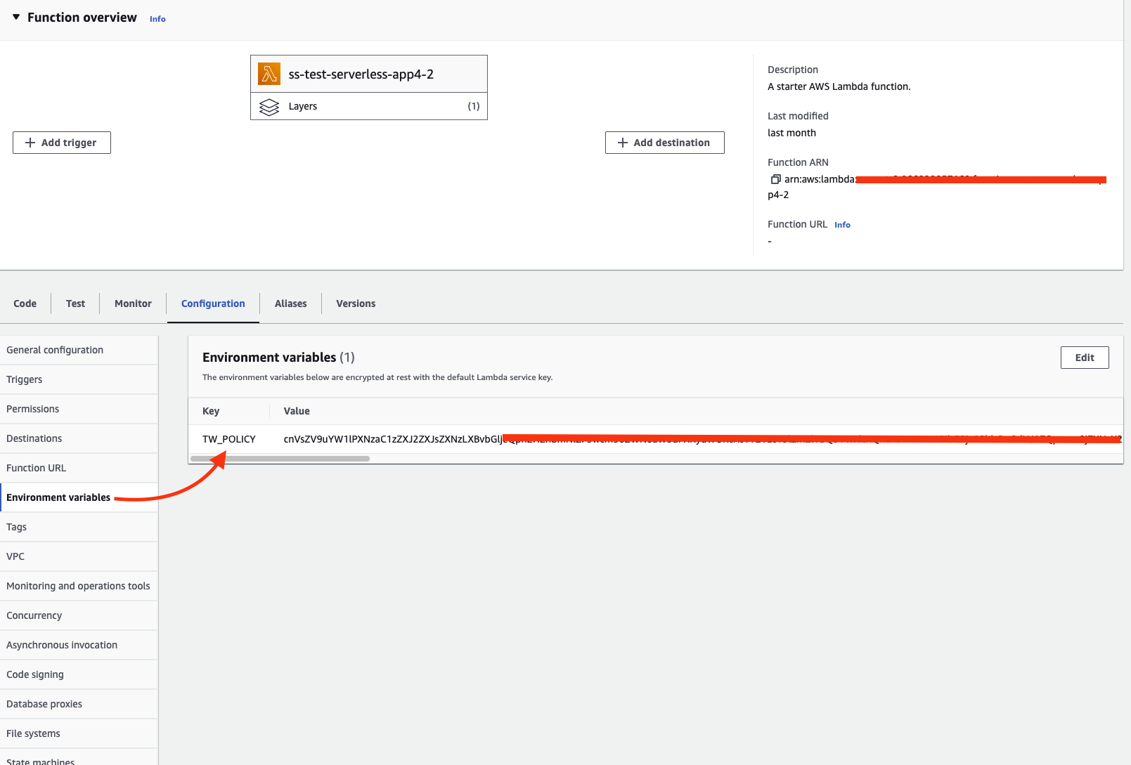 AWS コンソールのスクリーンショット