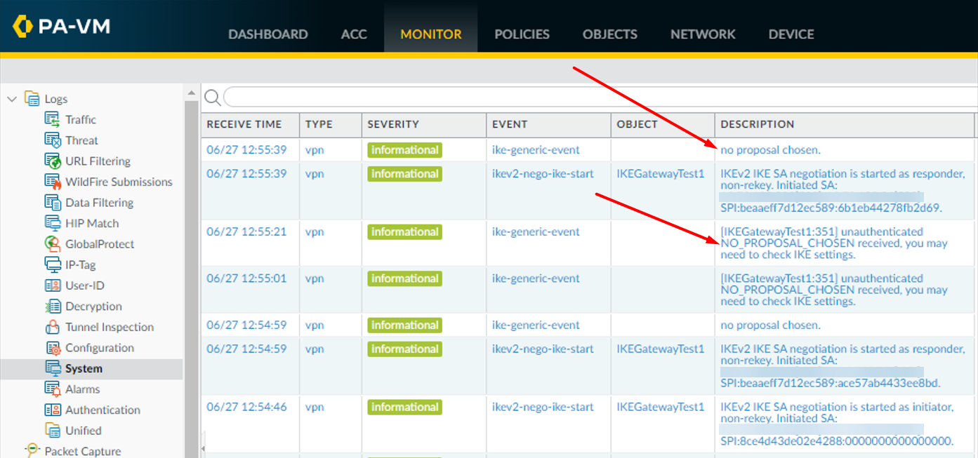 Comparing System Logs for Phase 1 Encryption
