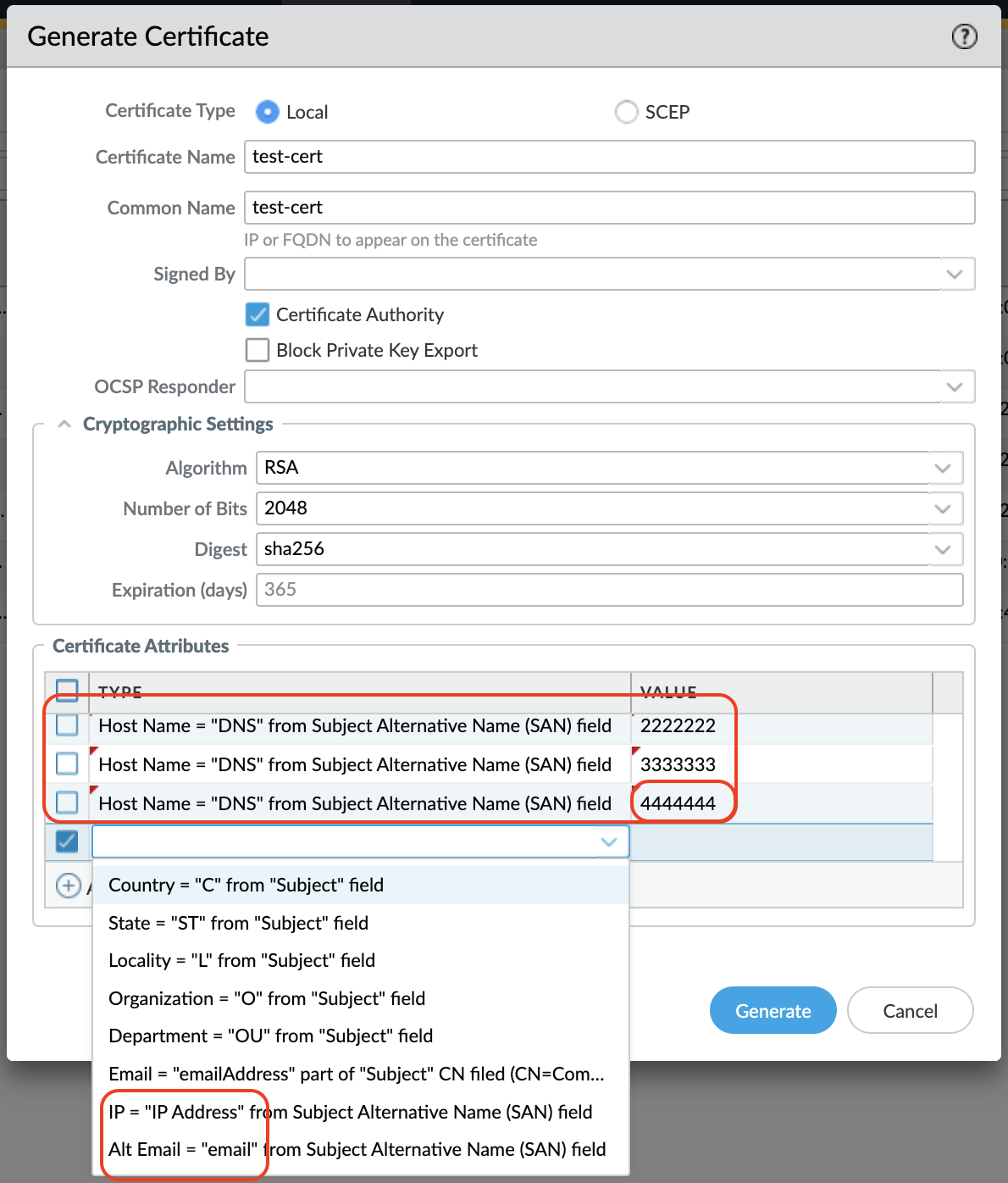 No 5th SAN is possible.
