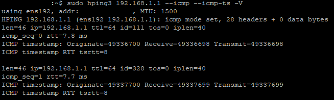 ICMP timestamp successful