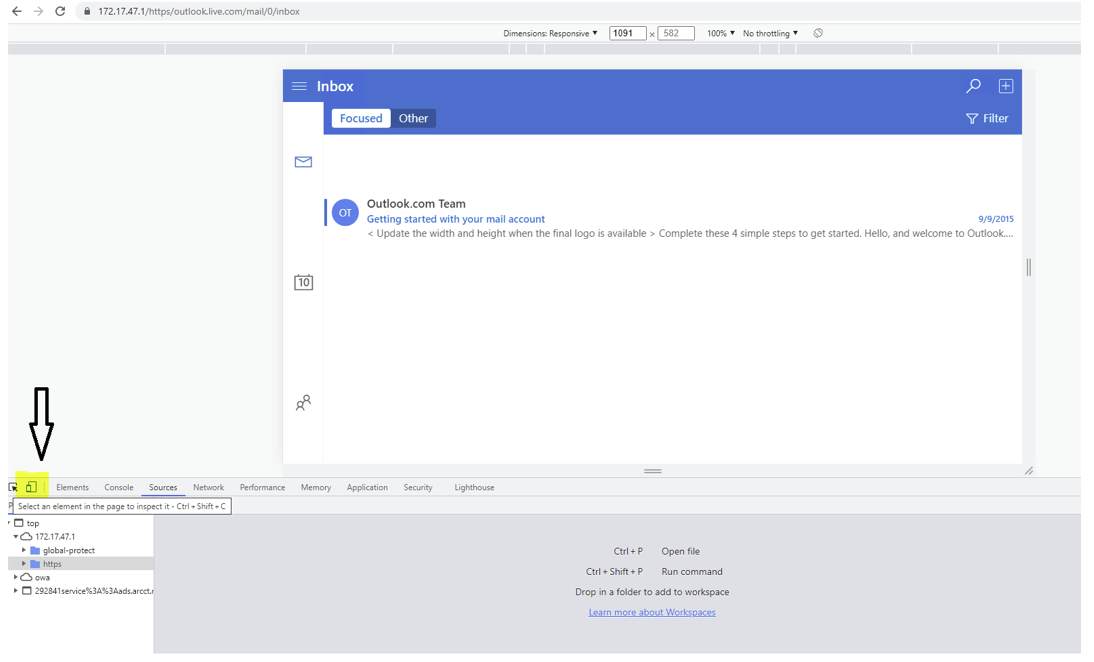 screenshot for clicking toggle bar to change the desktop view