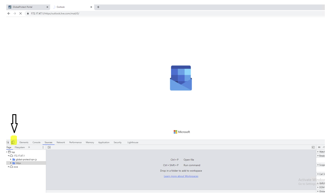 screenshot to change the IPAD view clicking toggle device tool bar