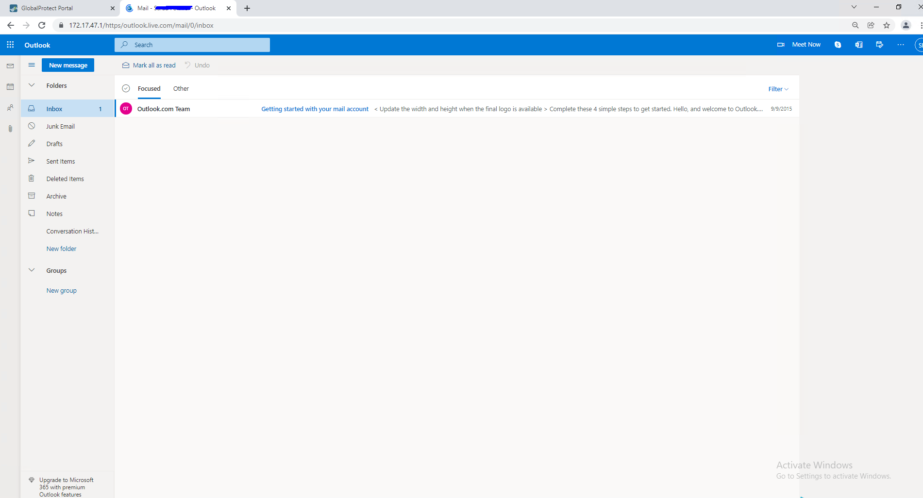 Screenshot für E-Mail, die in der Desktop-Ansicht geöffnet wurde