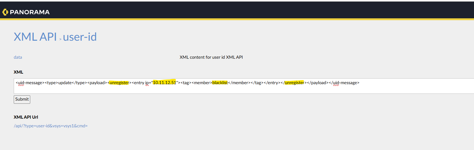 screenshot for xml api script