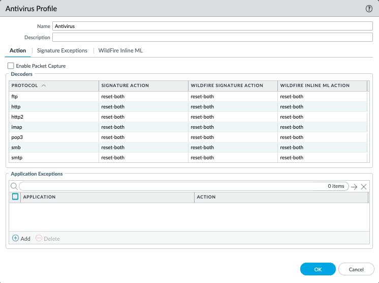 Activez les actions de blocage dans la WildFire colonne Actions en ML ligne.
