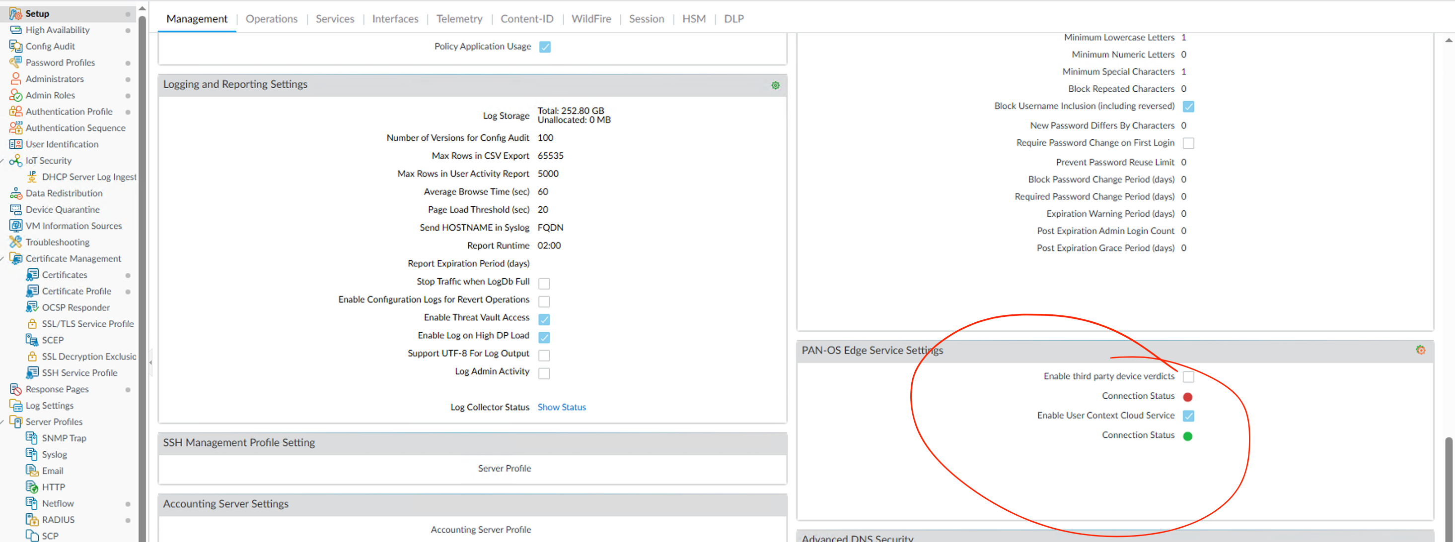 PAN-OS Edge Services enabled