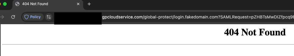 404 response from portal