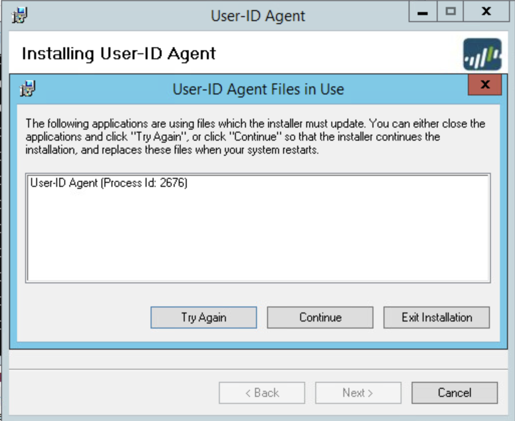 User-ID Agent Files in Use