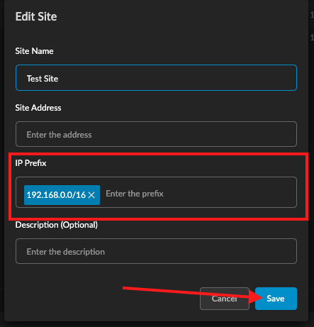 Edit the site settings