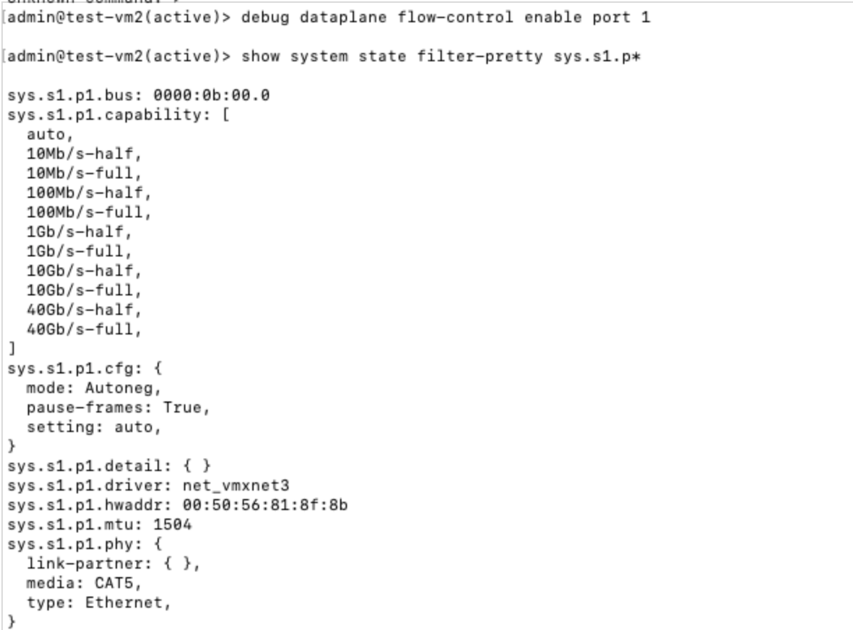 Ré-activer le flux Ethernet sur le port
