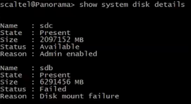 show system disk details
