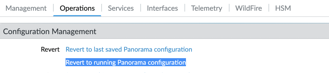 Revert to running Panorama configuration