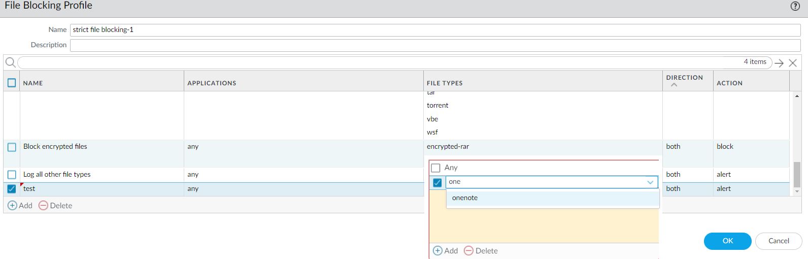 Blocage de fichiers Onenote