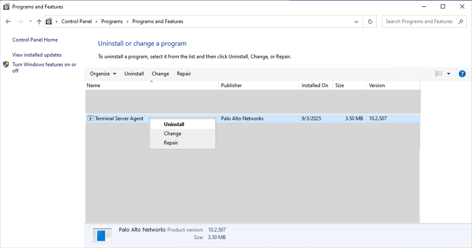 Program and Features