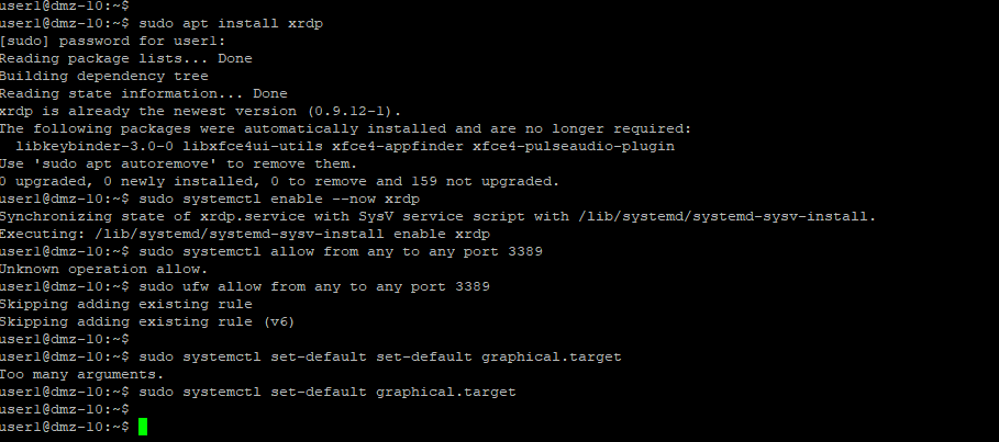 Commands to run in the cli of the machine.