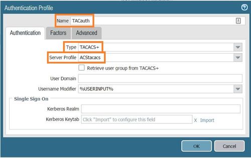 Screenshot of Auth profile