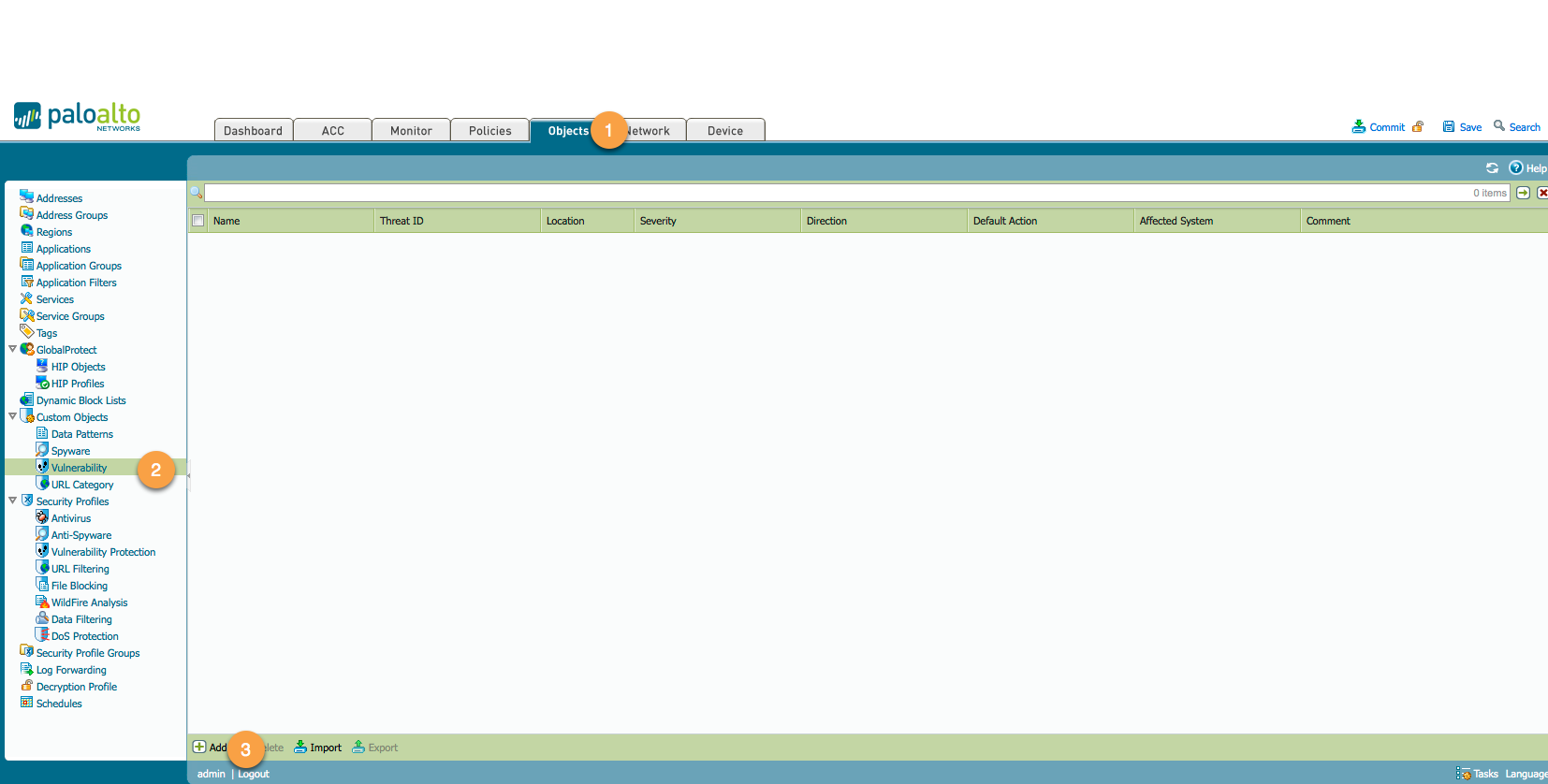 Objeto de vulnerabilidad personalizado