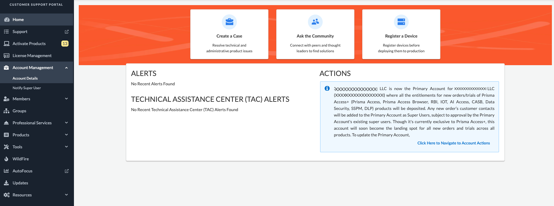 Account Management Screenshot