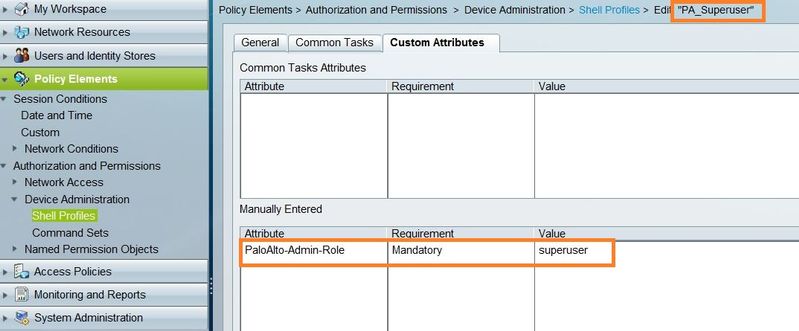 Captura de pantalla del perfil del shell del superusuario