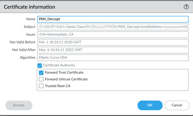 Forward Trust Certificate