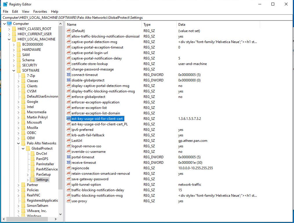 The path for OID registry and value set