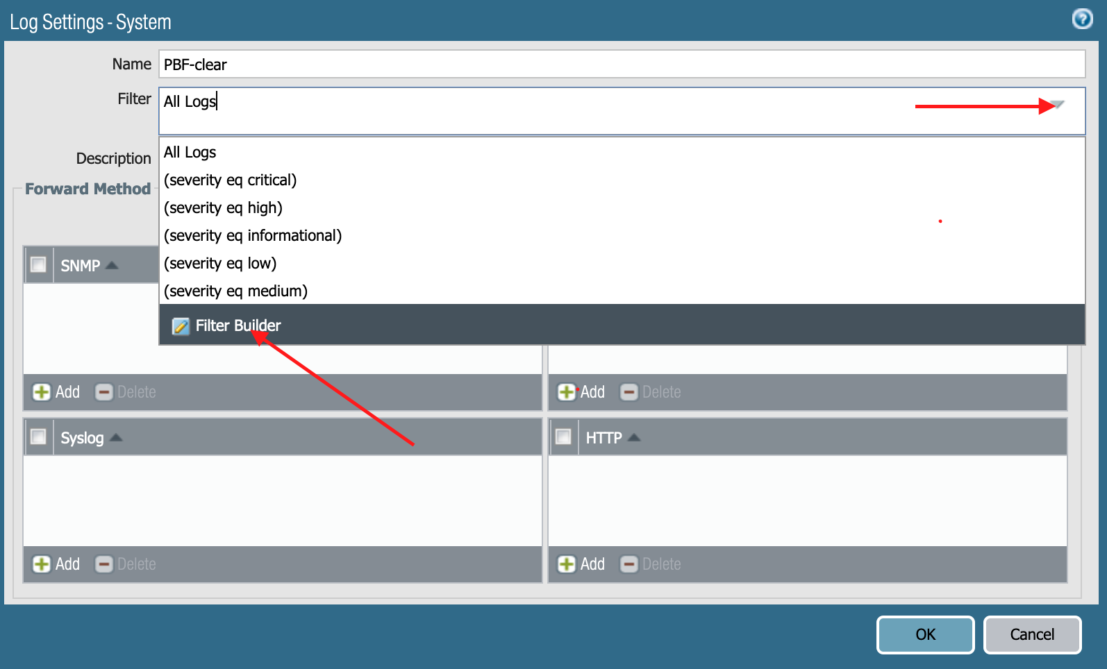 打开筛选器生成器
