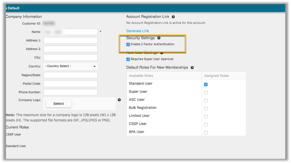 Aktivieren der 2-Faktor-Authentifizierung in den Sicherheitseinstellungen