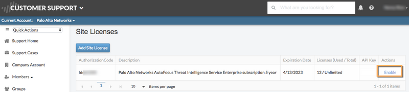 Clé API Enable. png