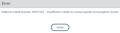 Error if there are not enough credits in the pool