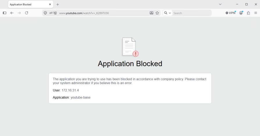 Block screen when trying to view a blocked youtube video
