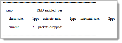 Running the command show zone-protection zone trust, for example, will display zone protection information for the zone named "trust". Look for incrementing drop counters.